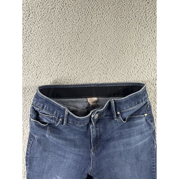 Chicos Jeans Women 0.5 US 6 Mid Rise Skinny Distressed Dark Wash Denim‎ Pants - Picture 6 of 8